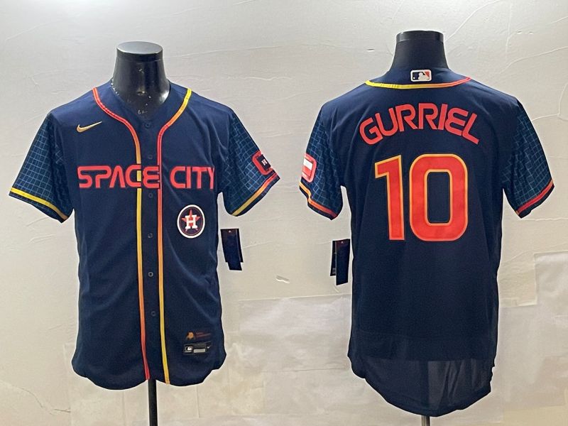 Men Houston Astros #10 Gurriel Blue City Edition Elite 2025 Nike MLB Jersey style 6
